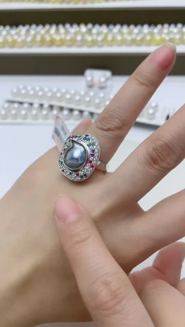 【闪购商品】海水珍珠戒指银S925镶嵌A68