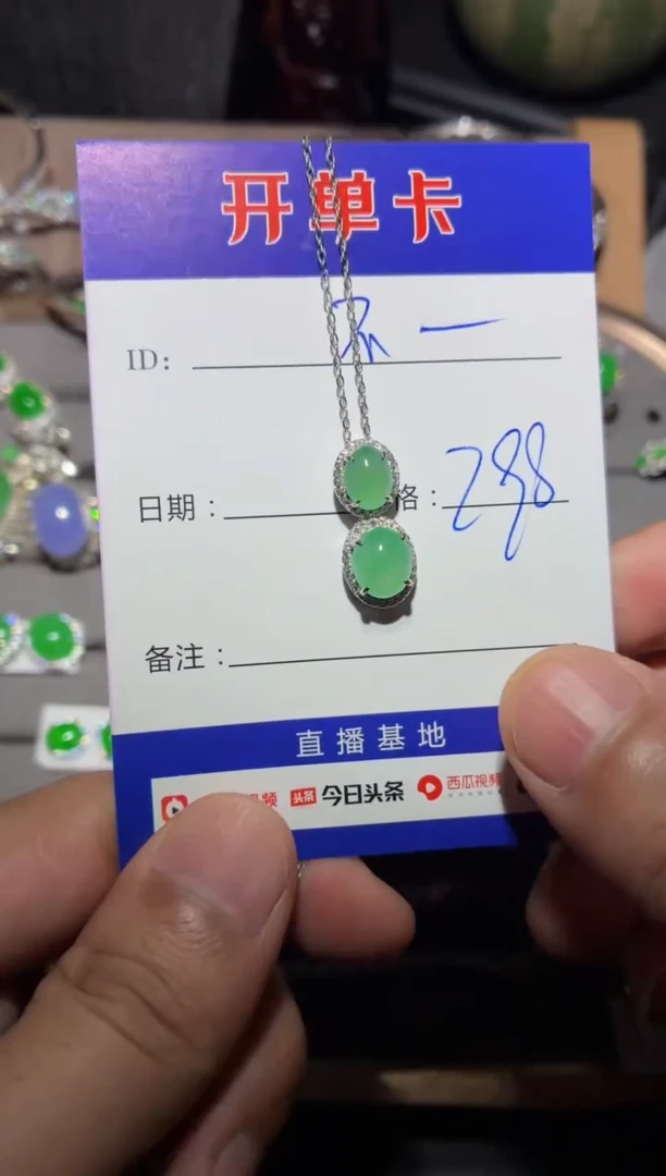 颈饰银S925镶嵌翡翠不* 不点