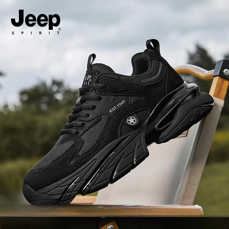JEEP SPIRIT吉普男鞋秋季新款经典复古老爹鞋时尚厚底增高休闲鞋
