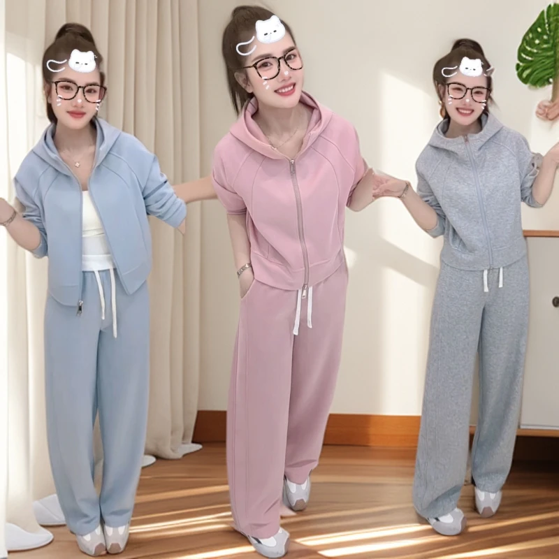 动感时尚套装2025秋季新款休闲时尚卫衣+卫裤套装两件套