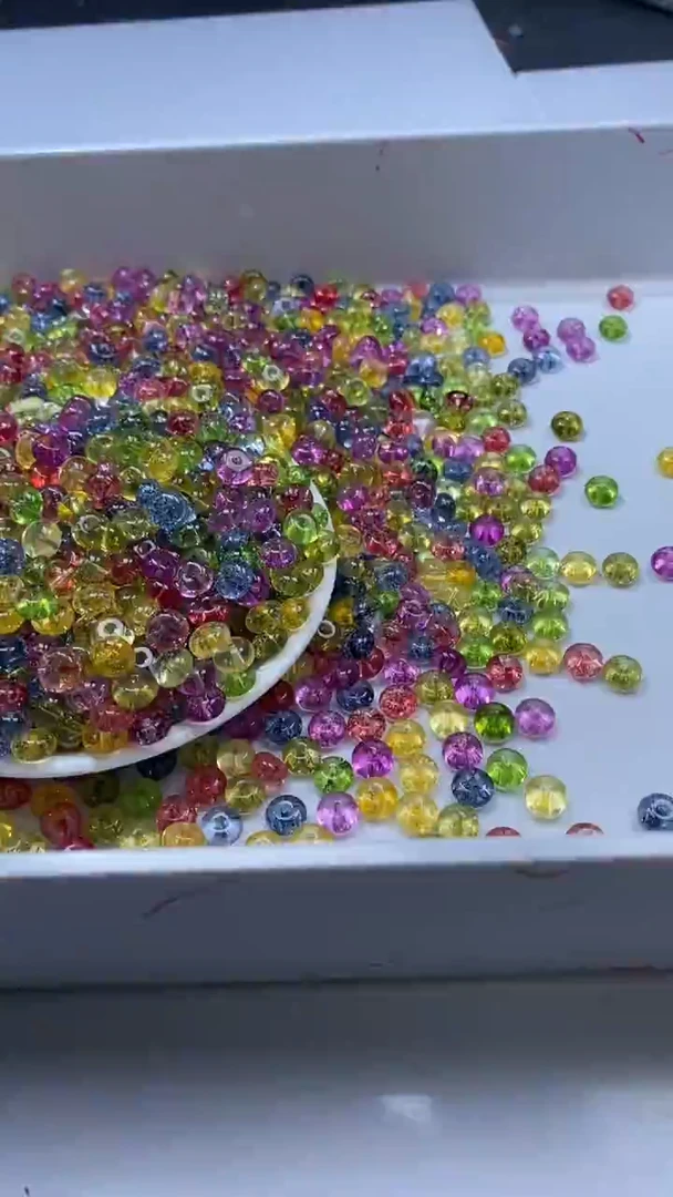 颈饰未镶嵌水晶W1619多宝色碧玺算盘8*4mm*10颗