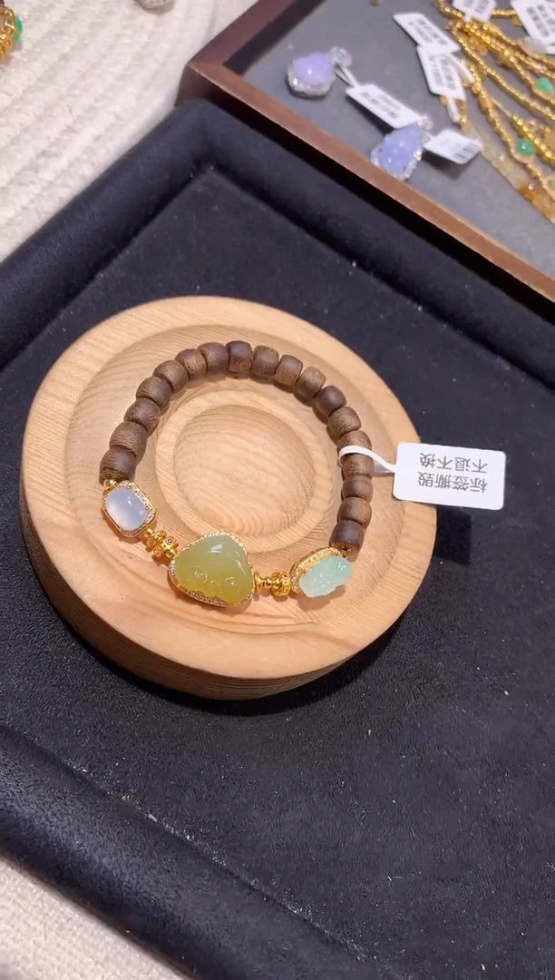 银S925镶嵌手串翡翠手串