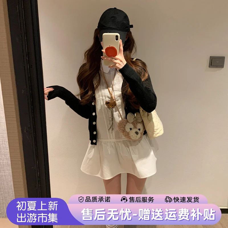 高级感黑色开衫搭连衣裙2025新款今年流行爆款小个子春季流行穿搭