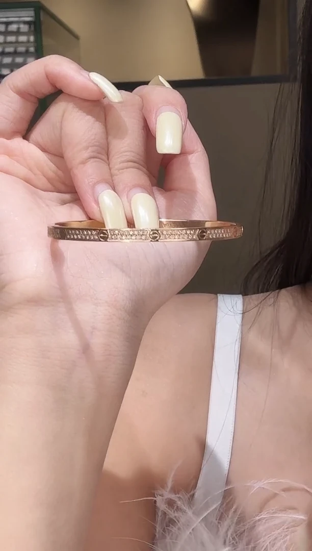 18K金镶嵌手镯钻石满天星手镯【拍下备注圈口】