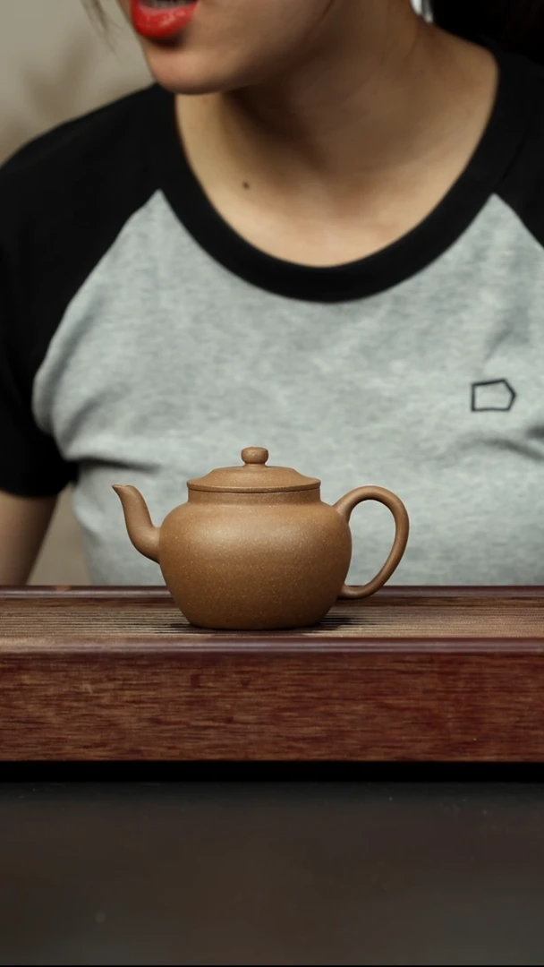 紫砂茶壶芝麻绿 宫灯 全手工