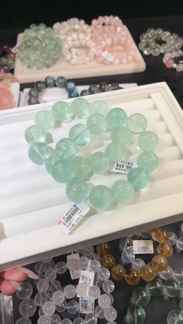 手链未镶嵌萤石多样性发一薄荷曼波19mm
