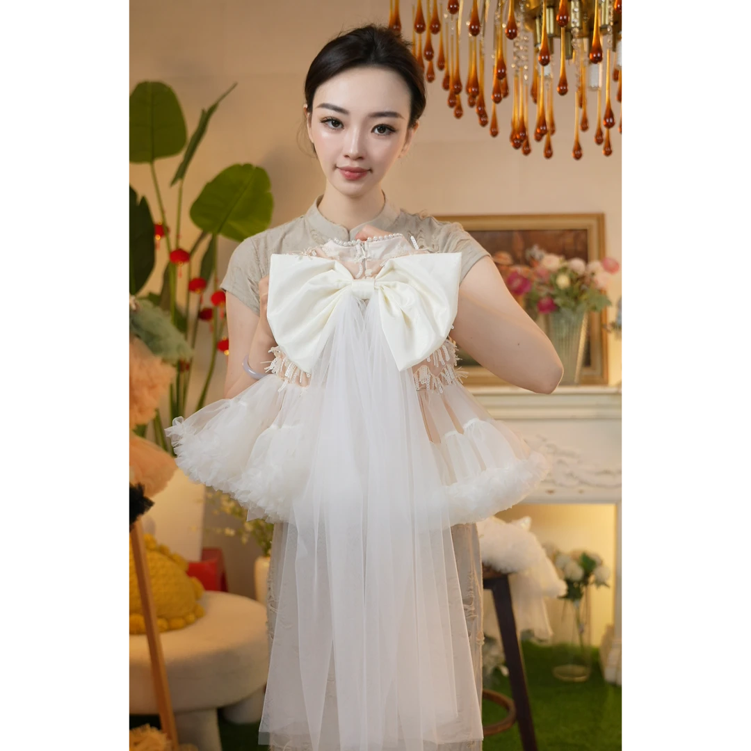 ALONG 【神明少女】女童新中式旗袍透气清凉感连体裙夏季新款25352