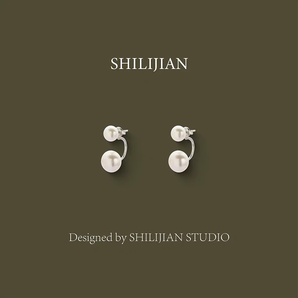 十里间【气质后挂】淡水珍珠银针耳环