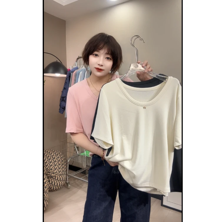 春款纯色减龄T恤半袖
