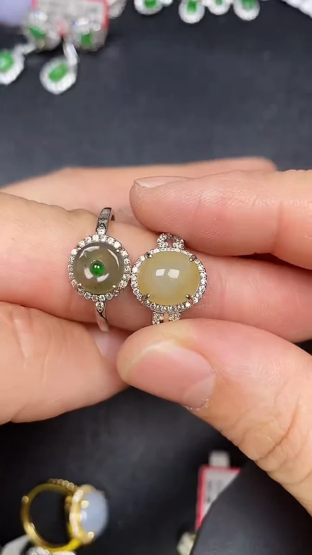 银S925镶嵌戒指翡翠1650