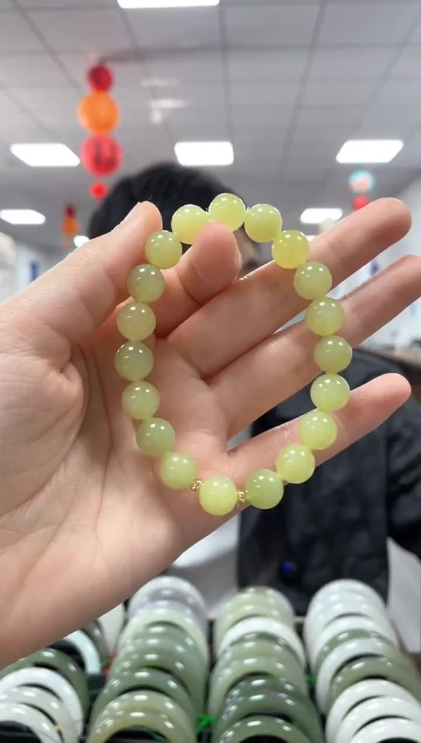 手链未镶嵌和田玉高品黄玉卡10手串一条