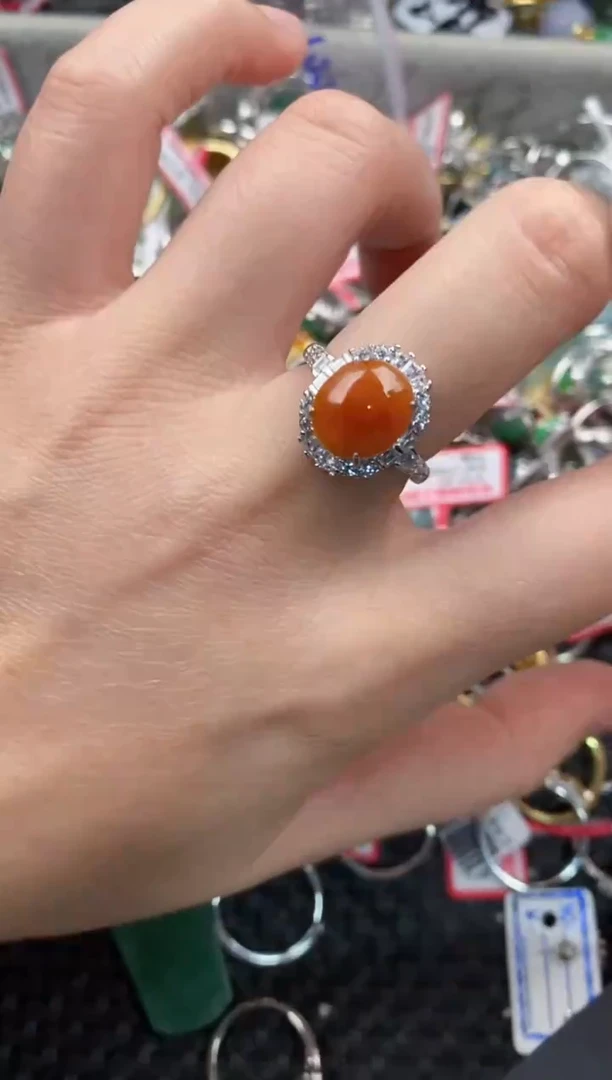 银S925镶嵌戒指翡翠11              31