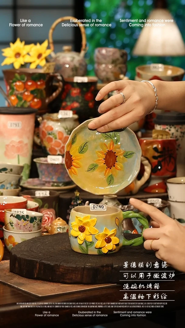 陶瓷景德镇高温釉下彩手工手绘款式@A0740@