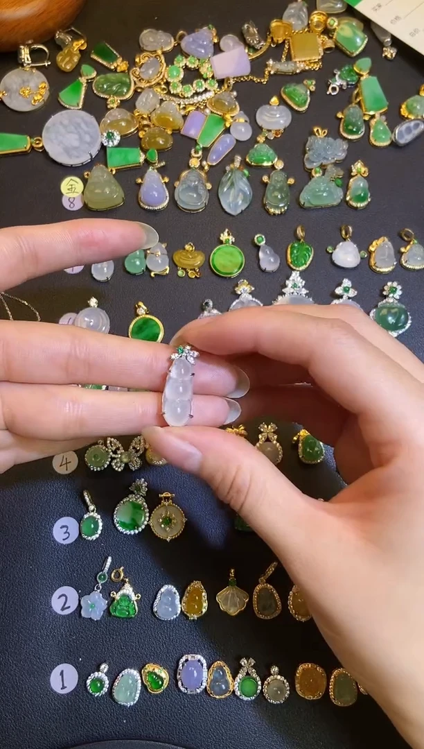 吊坠(不含链)银S925镶嵌翡翠1