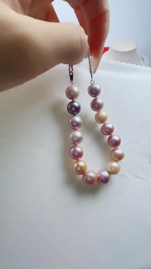 银S925镶嵌手链淡水珍珠1