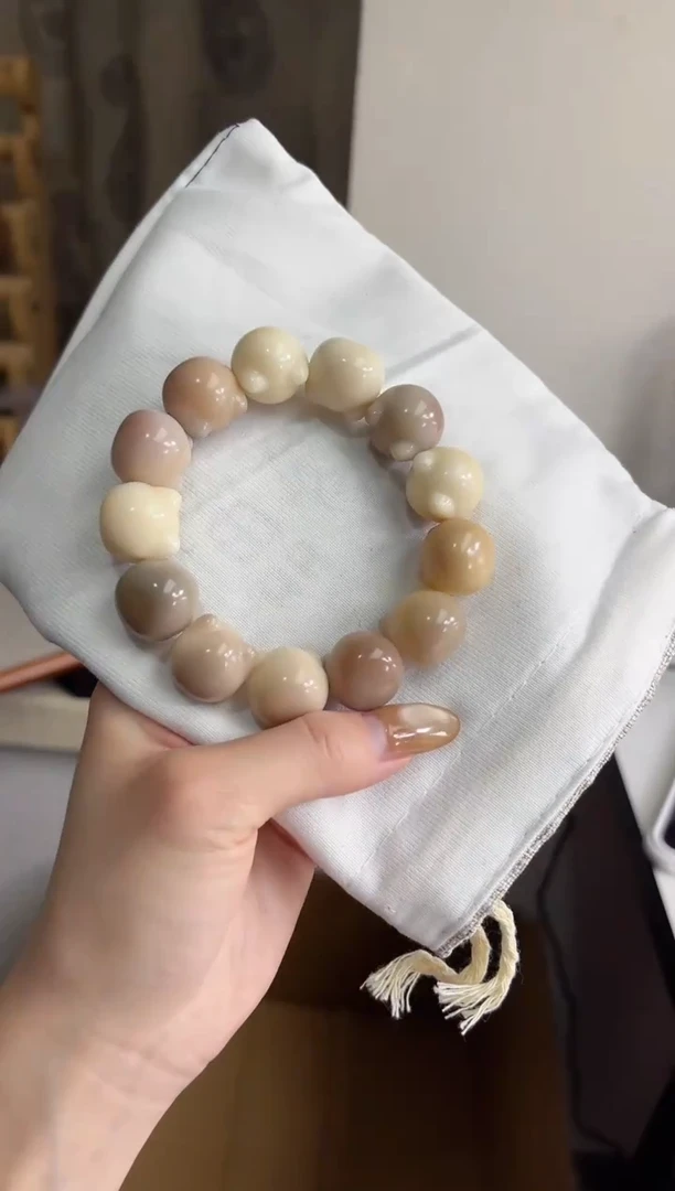 手串菩提根/象牙果沐q62干磨横孔猫猫头18*20mm手串