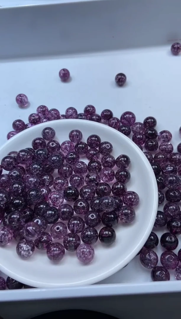 颈饰未镶嵌水晶W1695-乌梅紫色碧玺10mm*10颗