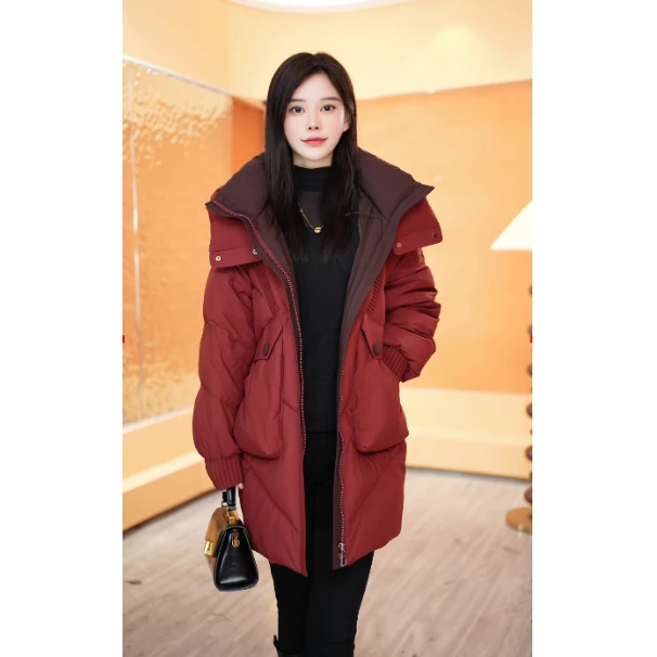 【奈娅定制】D381洋气羽绒服女2024新款保暖过年穿羽绒外套女