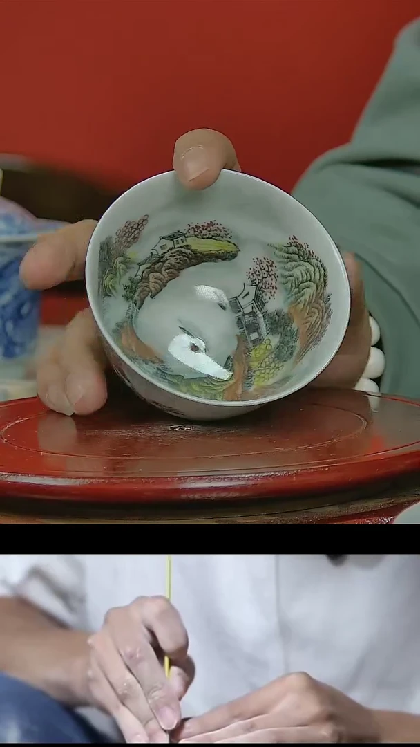 【闪购商品】023手工手绘国营好瓷山水主人杯+