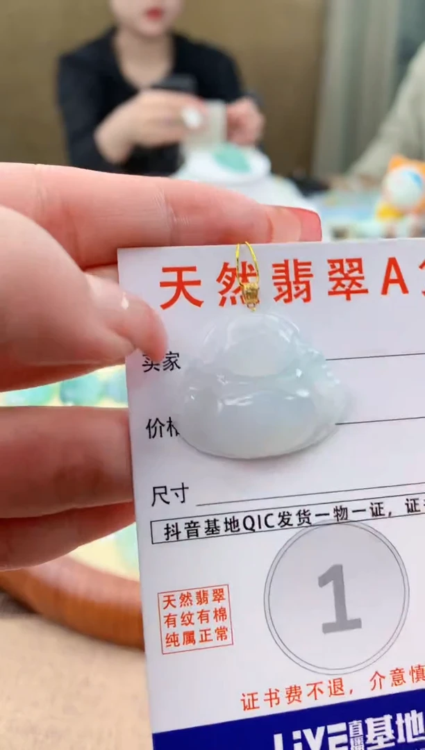 颈饰18K金镶嵌翡翠天然A货翡翠挂件