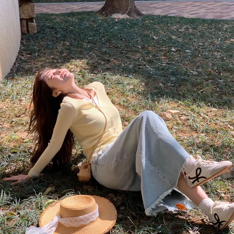 YPP!【钟爱鱼尾裙】春夏新款百搭浅蓝洗水显瘦流苏裙摆鱼尾裙