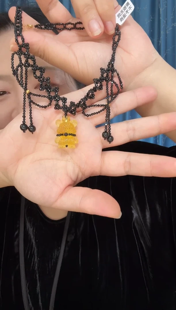 蜜蜡项链未镶嵌蜜蜡小熊项链