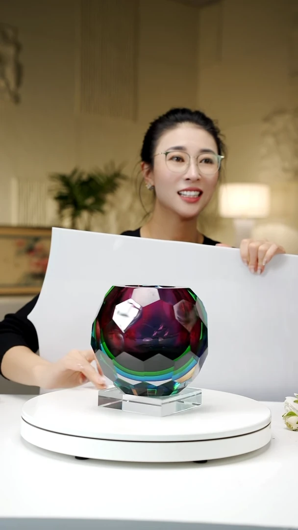 琉璃三色切面聚宝盆带底座