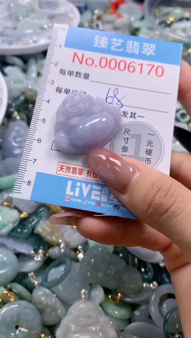 翡翠未镶嵌颈饰含绳0006170