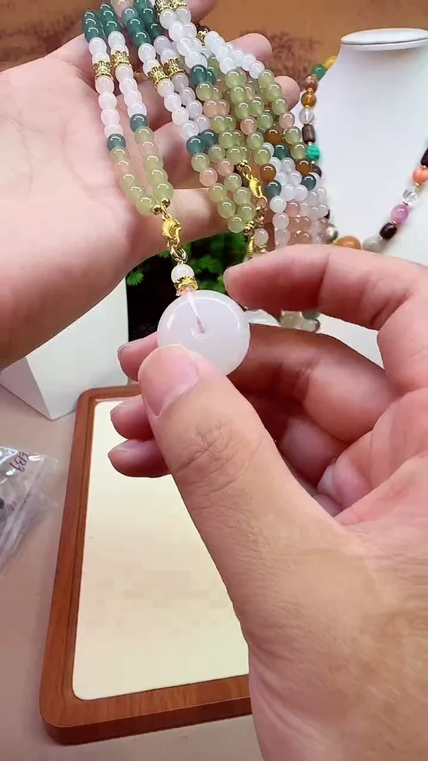 颈饰14K金镶嵌和田玉X232