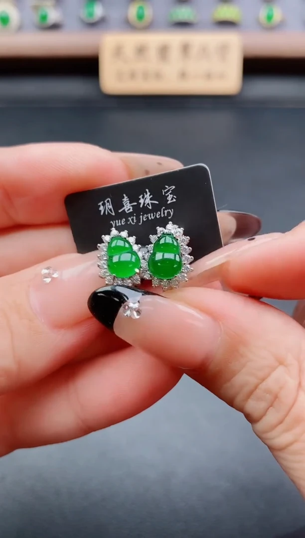 银S925镶嵌戒指翡翠1