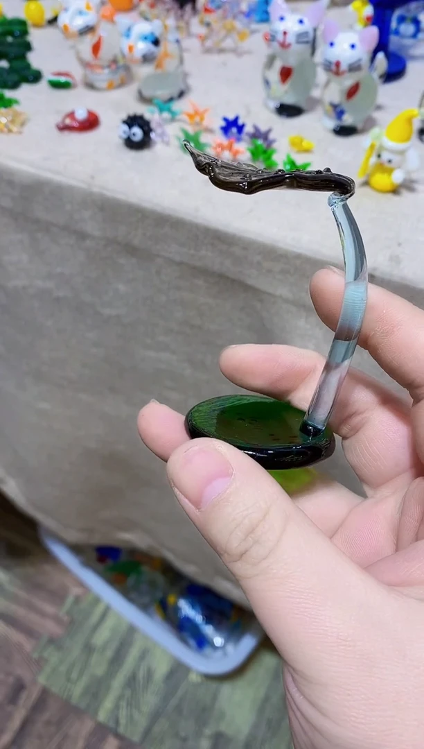 【闪购商品】琉璃手工艺品叶子底座