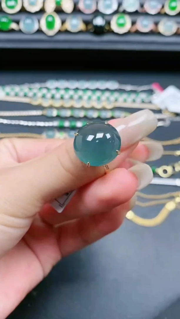 翡翠戒指银S925镶嵌111111