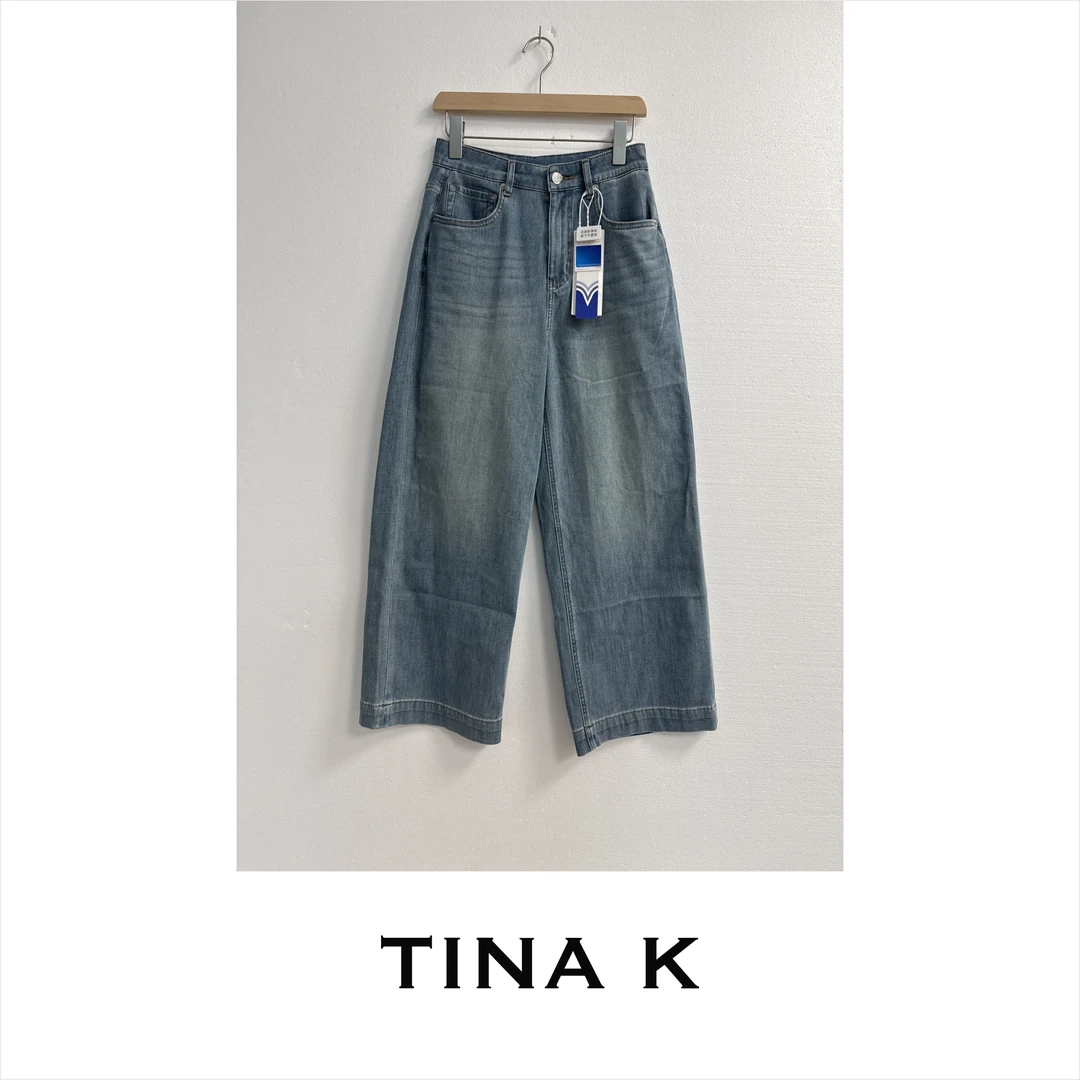 TinaK 休闲百搭ins风夏季超薄九分奶奶裤牛仔裤KZ225258