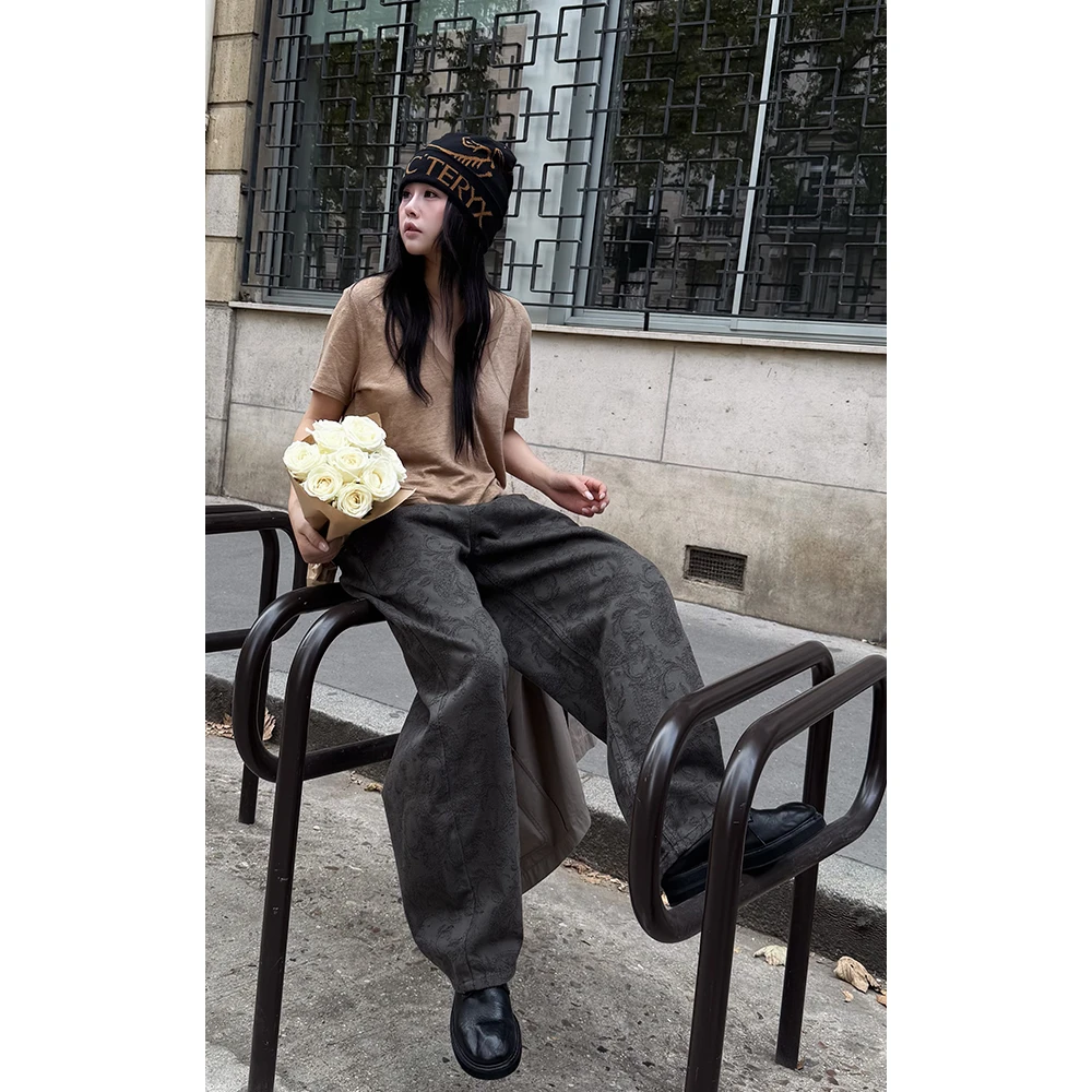 LA CALLA弯结构裤松紧腰休闲裤OY-AO5881