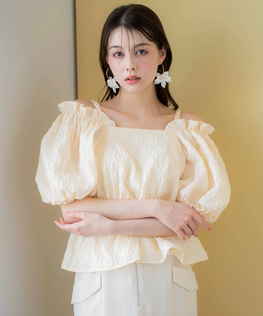 【FaFa】日系 N 仙气小花苞两穿 花边肌理感衬衫上衣FA504-057