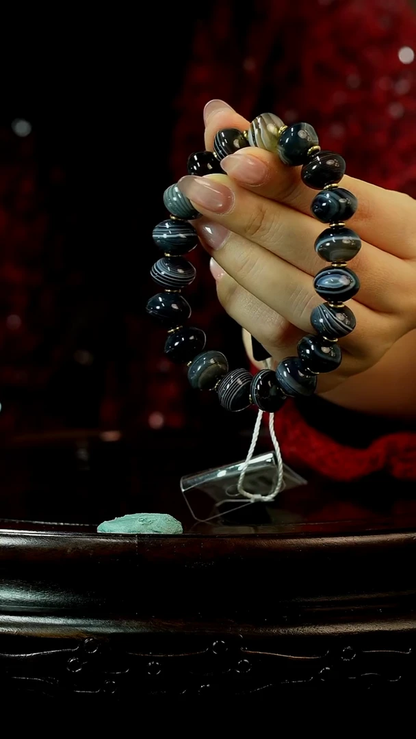 【闪购商品】铜蓝缠丝玛瑙手串 福源堂 M