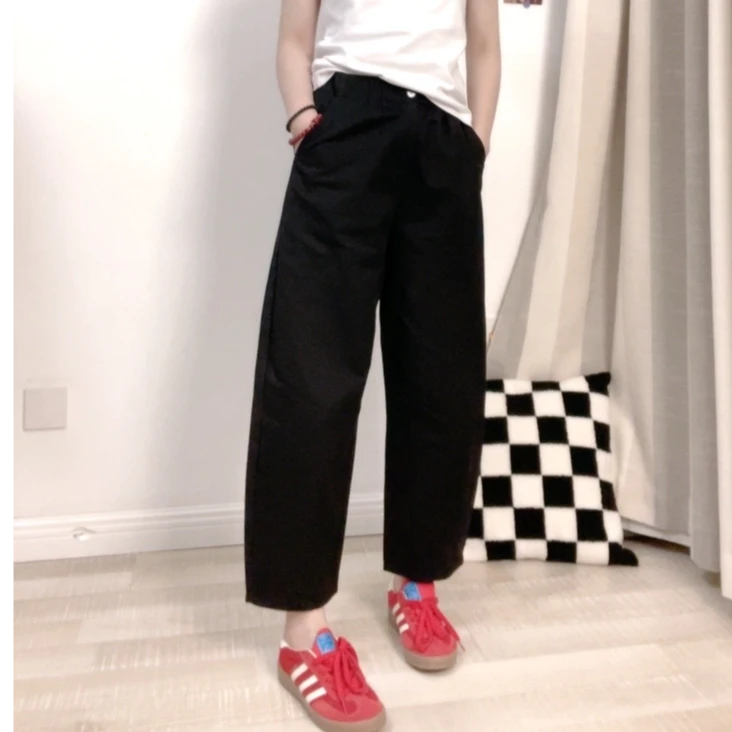 【100棉】日系休闲气球裤九分锥形裤宽松百搭萝卜裤2025新品
