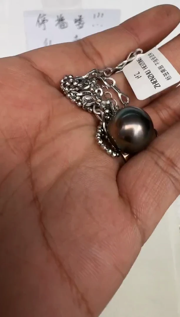 颈饰银S925镶嵌海水珍珠项链