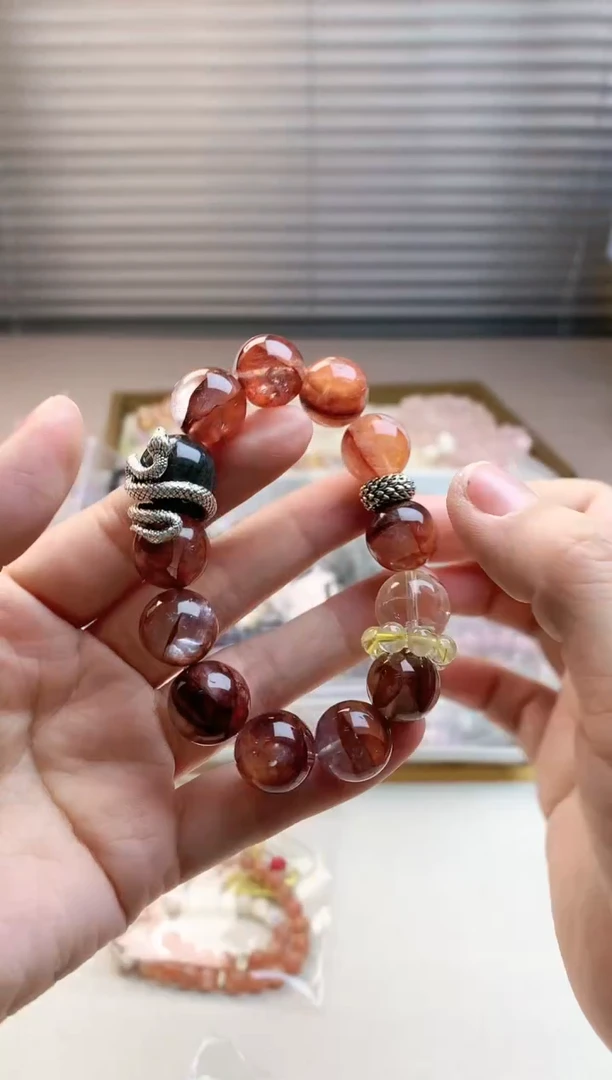 【闪购商品】水晶珠宝半成品未镶嵌牛血红胶花单圈