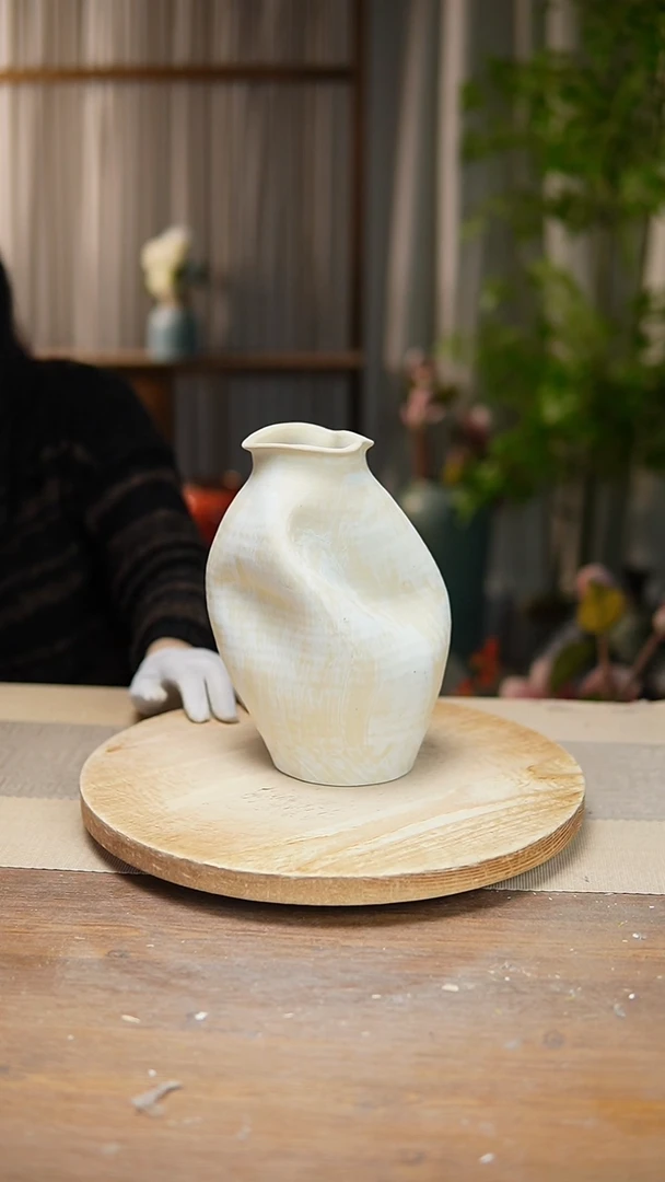 【闪购商品】陶瓷 花器陶瓷花瓶手捏瓶005瑕疵