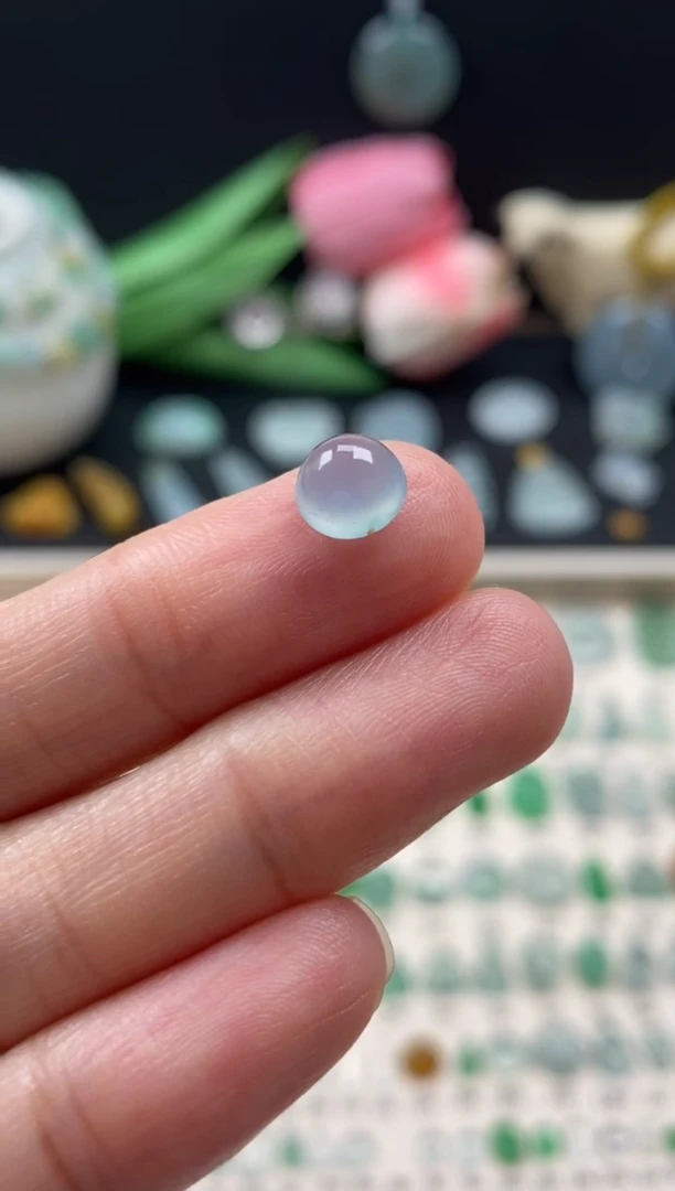 【闪购商品】翡翠颈饰未镶嵌翡翠冰紫蛋面