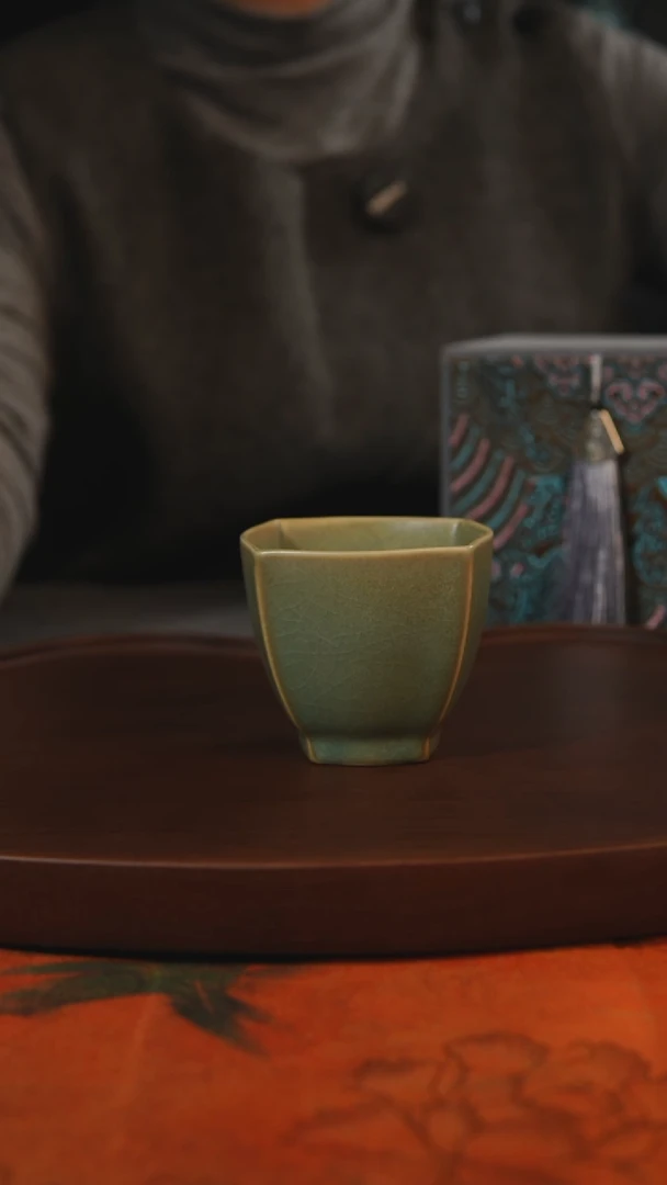 杯子四方  柴烧全品一级 汝州原产地原矿仿古老釉