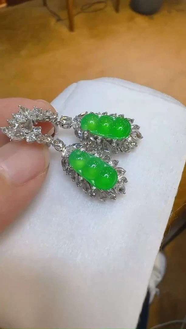 18K金镶嵌翡翠耳饰多样性团购发一件