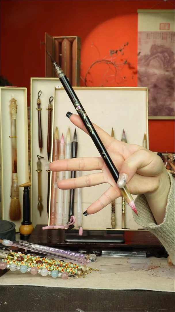 475号闪孤品高货毛笔链接 清水试笔 蘸墨不退