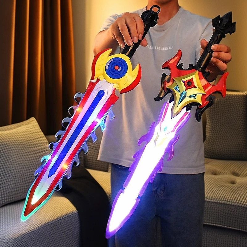 大号奥特之剑曼儿童宝剑发光激光武器闪光电动七彩伸缩剑玩具男孩