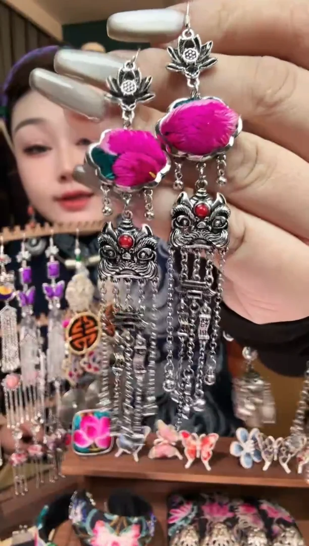 刺绣纯手工民族风刺绣耳环