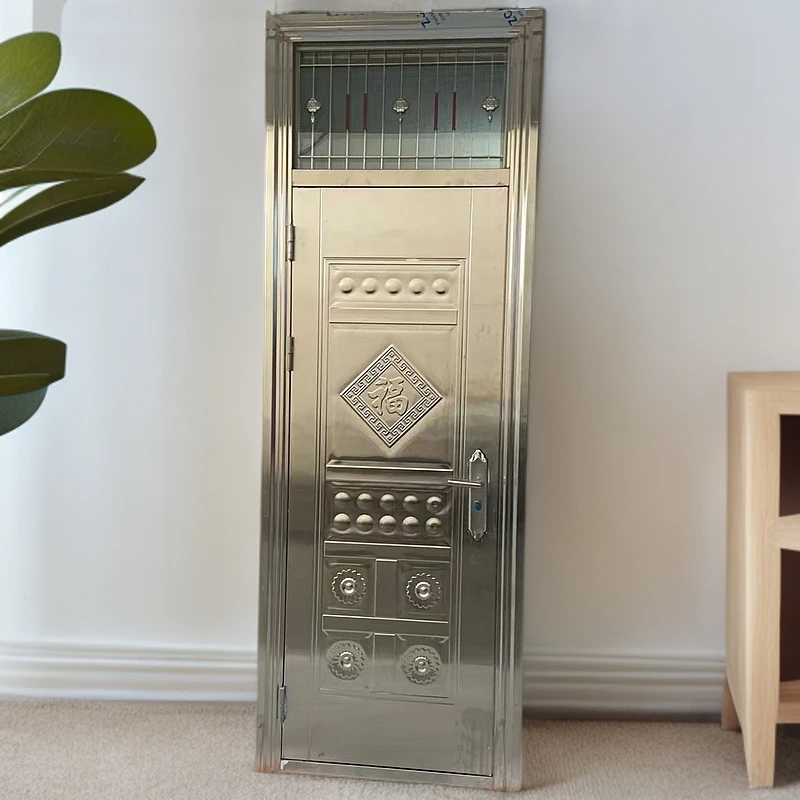 包邮到家304不锈钢门带亮窗全板带单包边门框也可定制