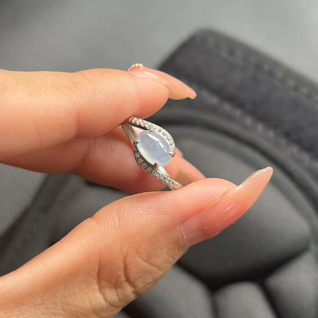 缅甸A货翡翠银镶