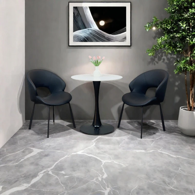 现代简约轻奢风格店铺洽谈小圆桌阳台茶桌椅组合