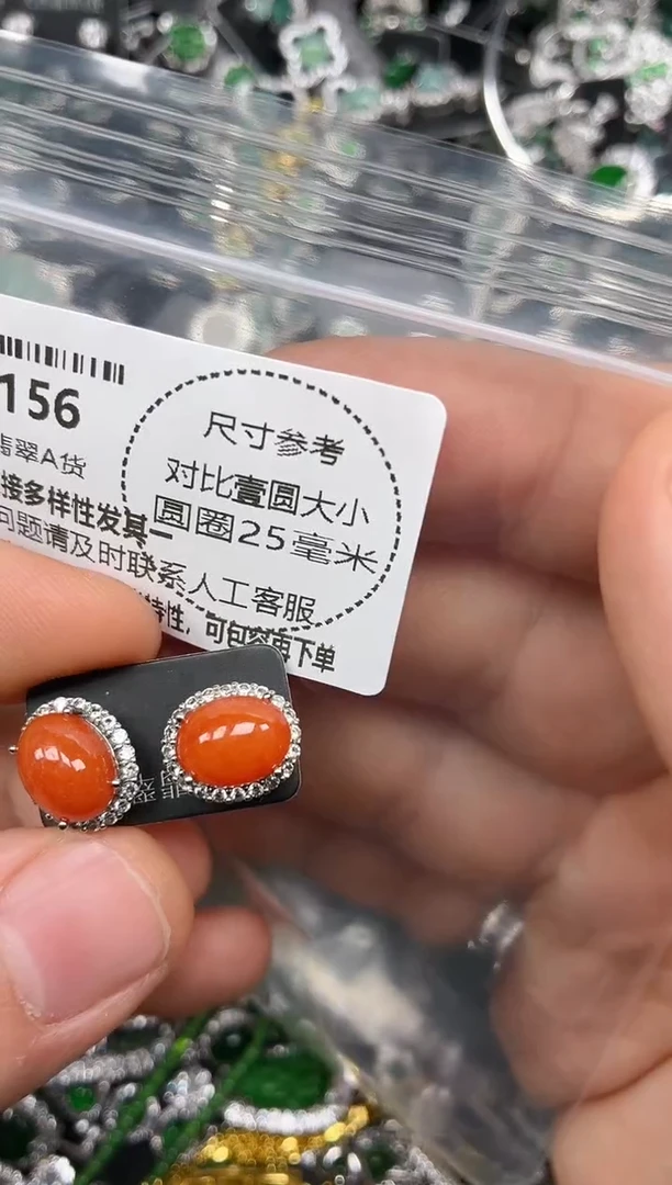 颈饰未镶嵌翡翠Y156耳钉
